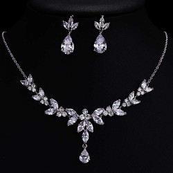 Monemel Purple Swarovski Heart Shape silver Necklace
